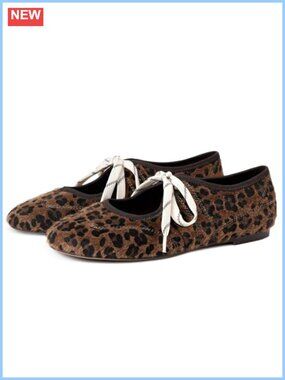 Women's Faux Suede Ballet Flats Lace Up Round Toe Comfort Shoes